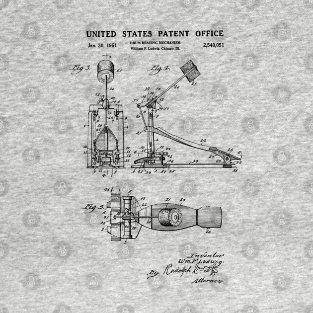 Bass Drum Pedal Patent Black by Luve